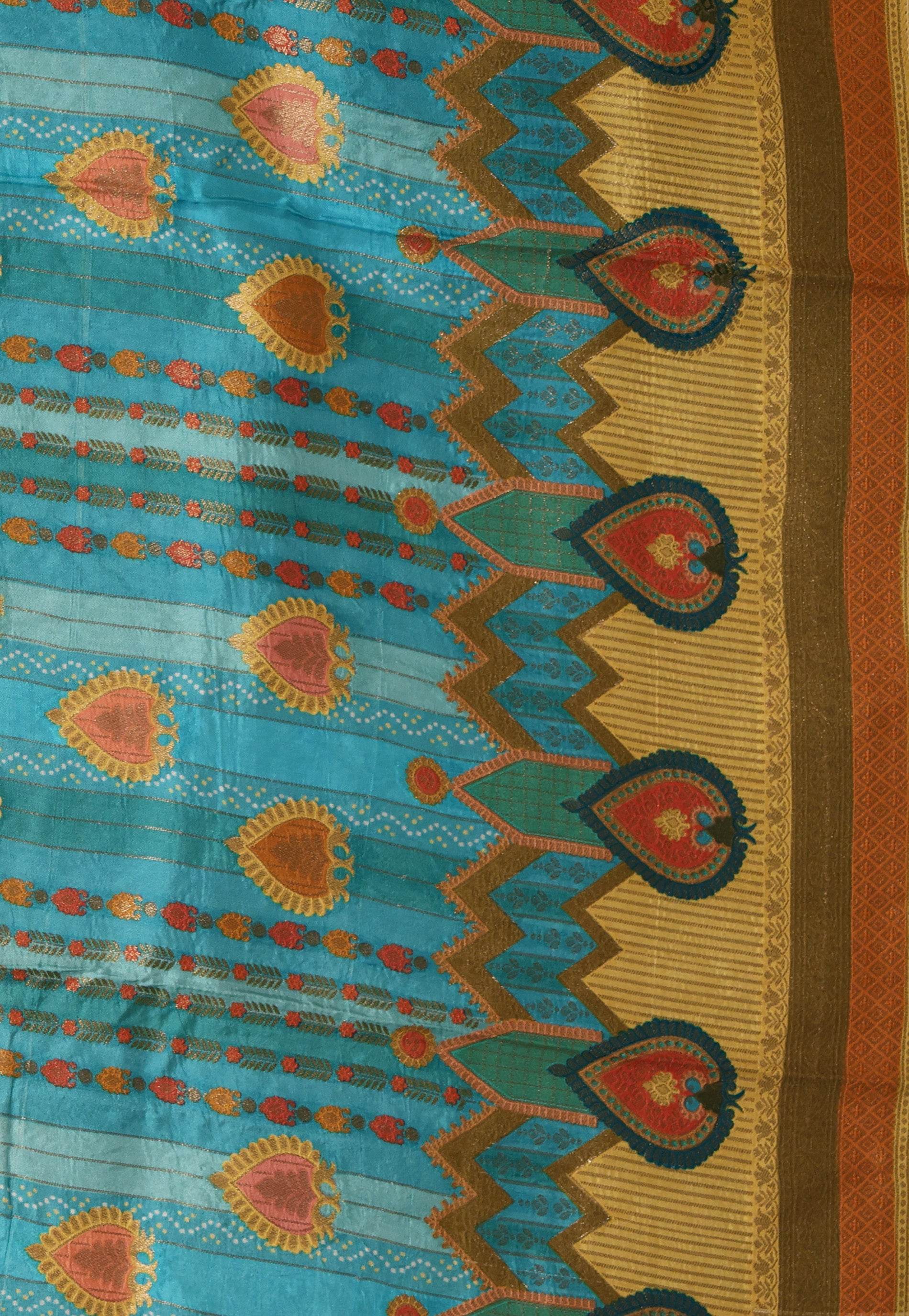 Yellow Mashru Silk Saree with Blouse Piece - Adi Akshoy & Co.