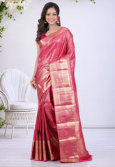 Rani Brocade Kanjivaram Silk Saree with Blouse Piece - Adi Akshoy & Co.