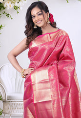 Rani Brocade Kanjivaram Silk Saree with Blouse Piece - Adi Akshoy & Co.