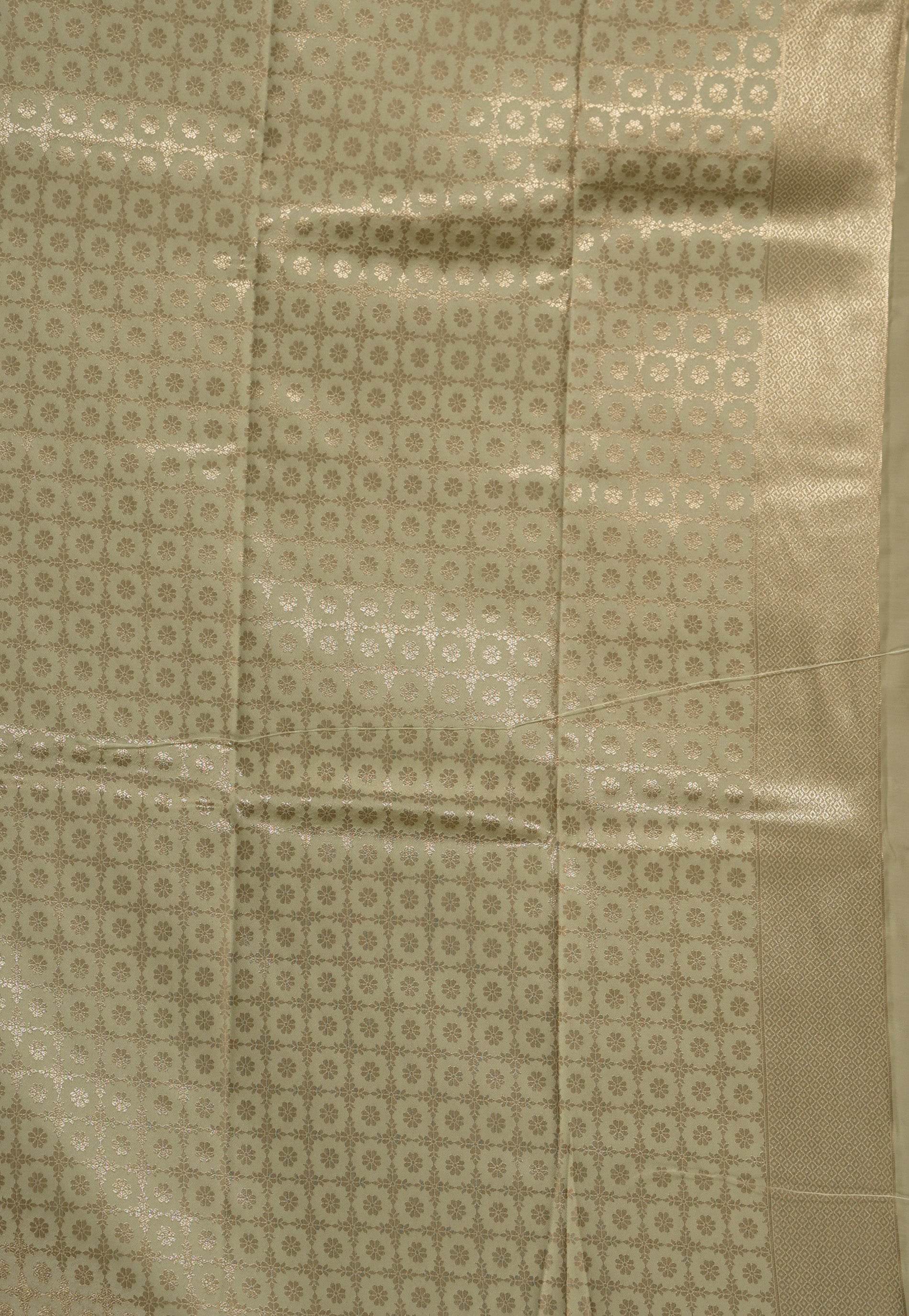 Golden Brocade Mashru Silk Saree with Blouse Piece - Adi Akshoy & Co.