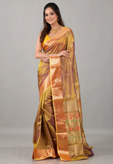 Cross Gold Sico Handloom Saree With Blouse Piece - Adi Akshoy & Co.