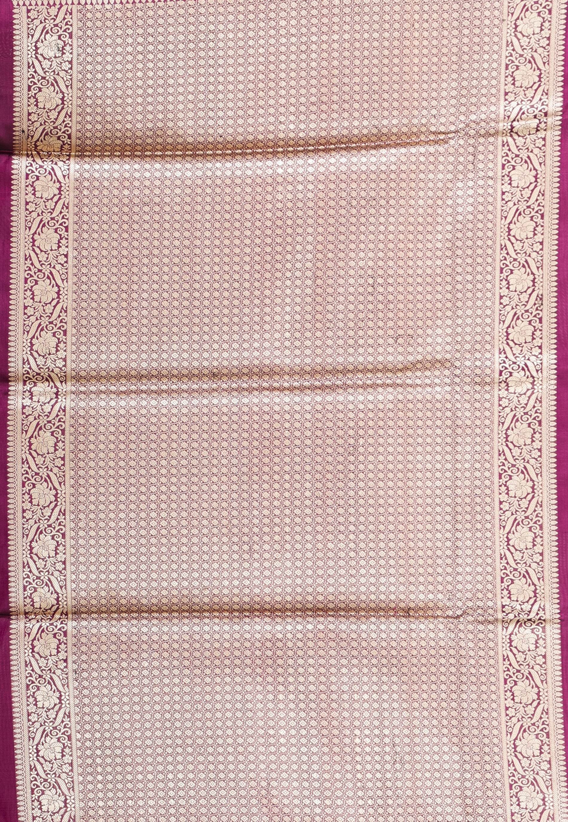 Magenta Kadwa Pure Silk Banarasi Saree with Blouse Piece - Adi Akshoy & Co.