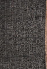 Black Kora Handloom Pure Silk Saree With Blouse Piece - Adi Akshoy & Co.