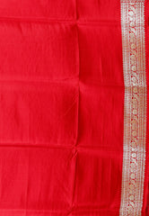 Red Wedding Banarasi Silk Saree with Blouse Piece - Adi Akshoy & Co.