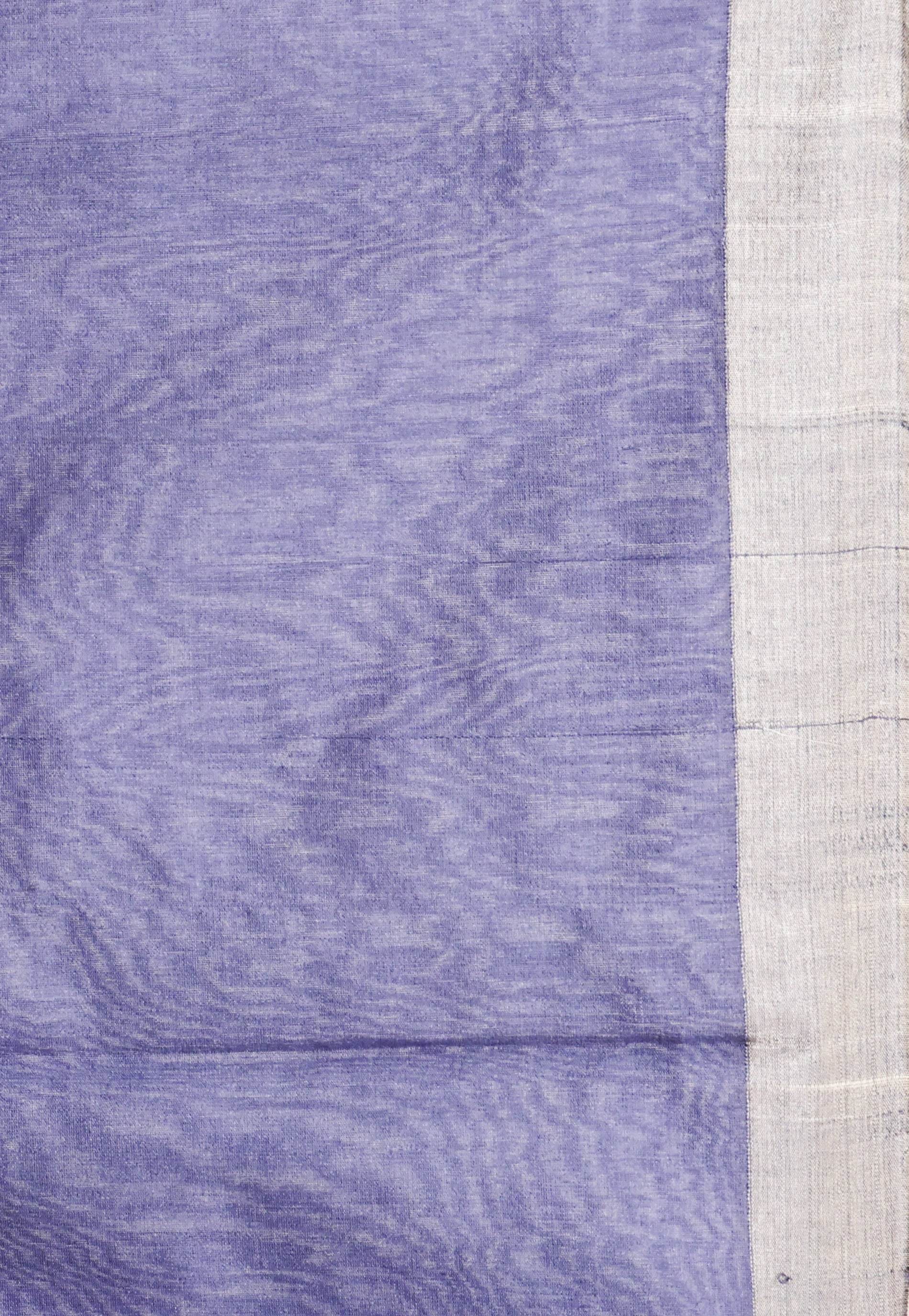 Blue Kora Handloom Pure Silk Saree With Blouse Piece - Adi Akshoy & Co.