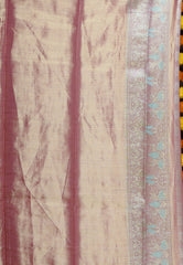 Peach Brocade Tissue Kanjivaram Silk Saree With Blouse Piece - Adi Akshoy & Co.