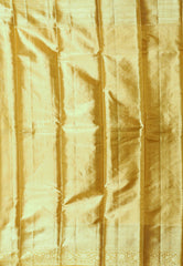 Golden Brocade Tissue Kanjivaram Silk Saree With Blouse Piece - Adi Akshoy & Co.