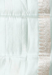 Light Green Pastel Banarasi Silk Saree With Blouse Piece - Adi Akshoy & Co.