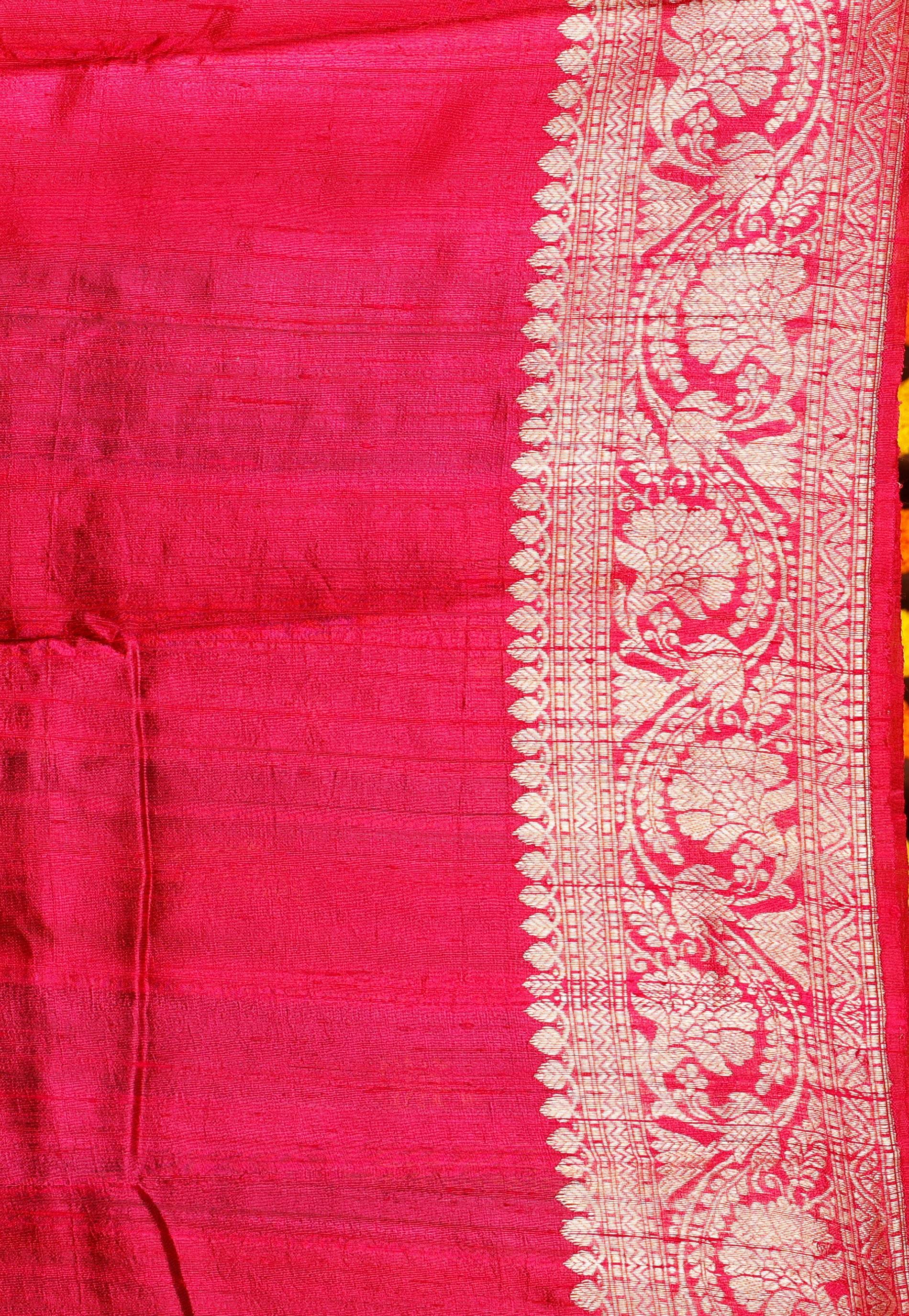 Blue Tussar Pure Silk Saree with Blouse Piece - Adi Akshoy & Co.