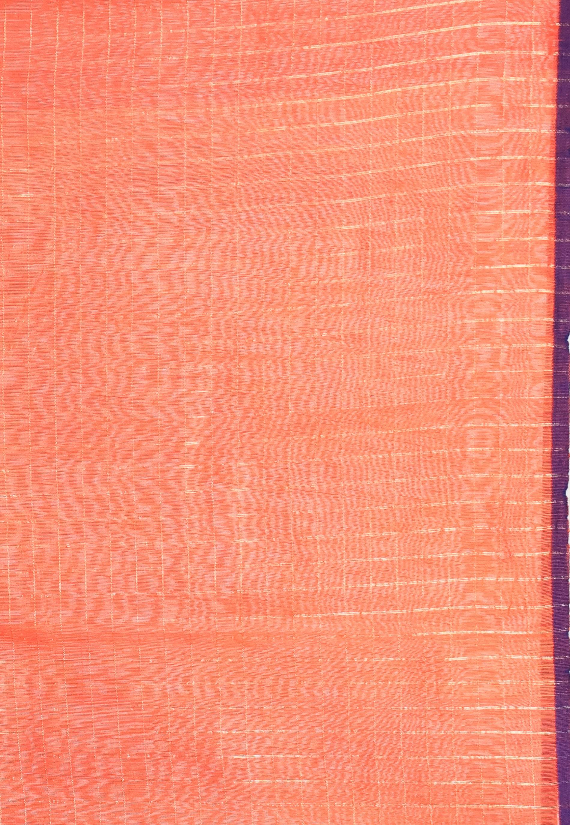 Orange Handloom Saree With Blouse Piece - Adi Akshoy & Co.