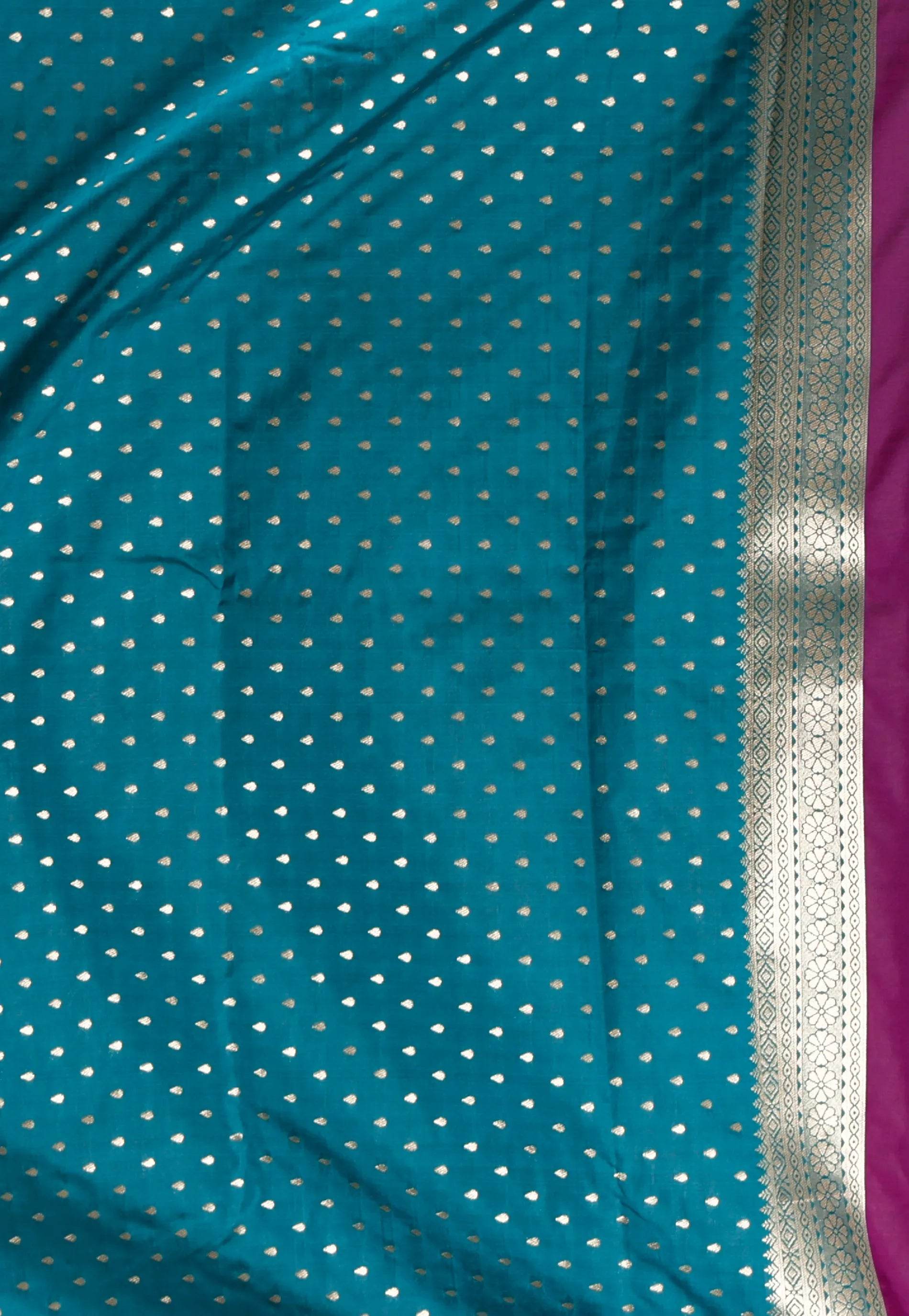 Magenta Kanjivaram Silk Saree With Blouse Piece - Adi Akshoy & Co.