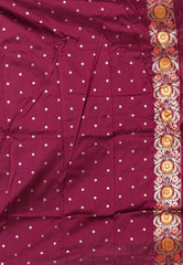Magenta Minakari Kanjivaram Silk Saree With Blouse Piece - Adi Akshoy & Co.