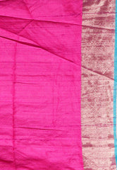 Magenta Tussar Silk Saree with Blouse Piece - Adi Akshoy & Co.