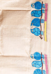 Tussar Colour Pure Tussar Silk Kantha Saree With Blouse Piece - Adi Akshoy & Co.