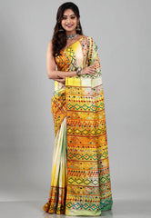 Shaded Colour Pure Tussar Silk Kantha Saree With Blouse Piece - Adi Akshoy & Co.