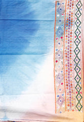 Shaded Colour Pure Tussar Silk Kantha Saree With Blouse Piece - Adi Akshoy & Co.