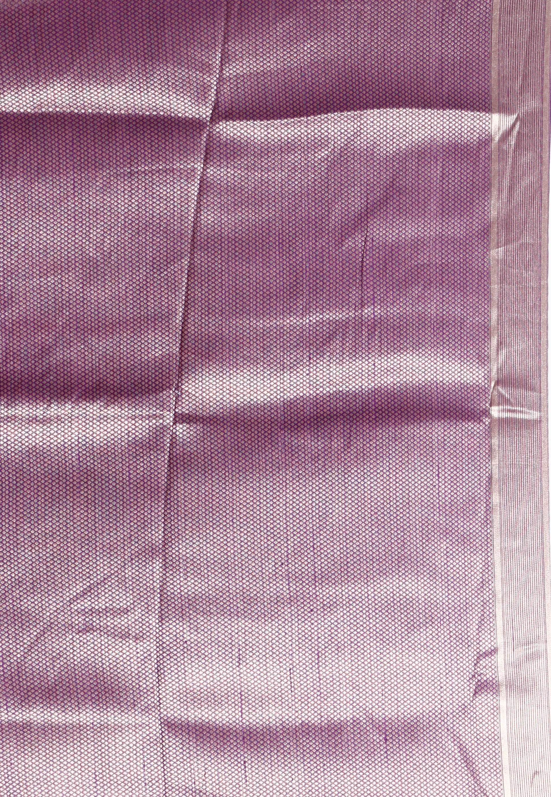 Purple Tussar Silk Saree with Blouse Piece - Adi Akshoy & Co.