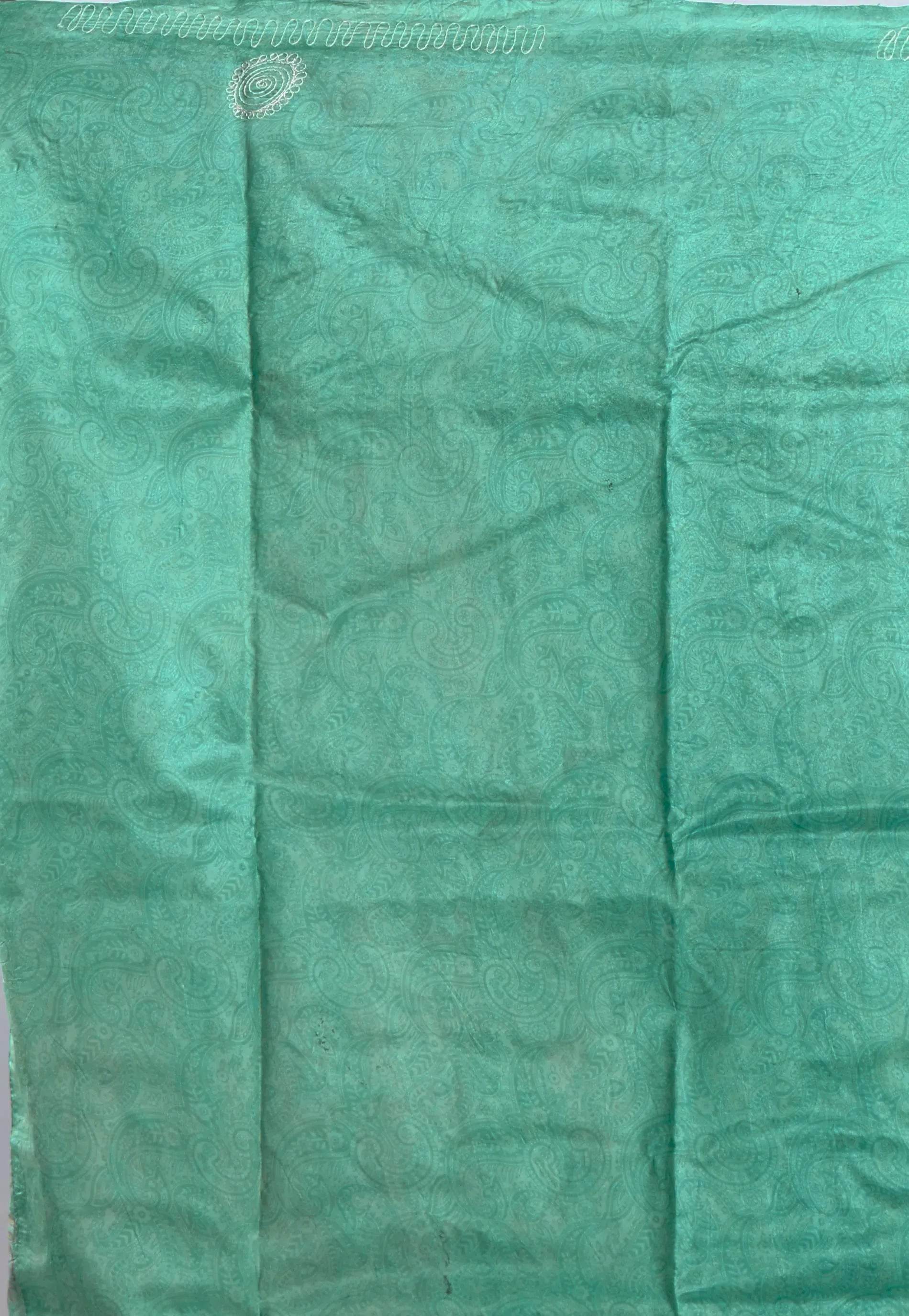 Sky Blue Pure Kantha Silk Saree With Blouse Piece - Adi Akshoy & Co.