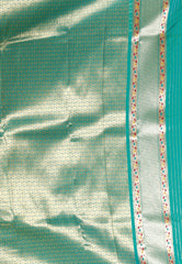 Green Brocade with Rama Green Border Tissue Kanjivaram Silk Saree With Blouse Piece - Adi Akshoy & Co.