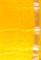 Yellow Mashru Silk Saree with Blouse Piece - Adi Akshoy & Co.