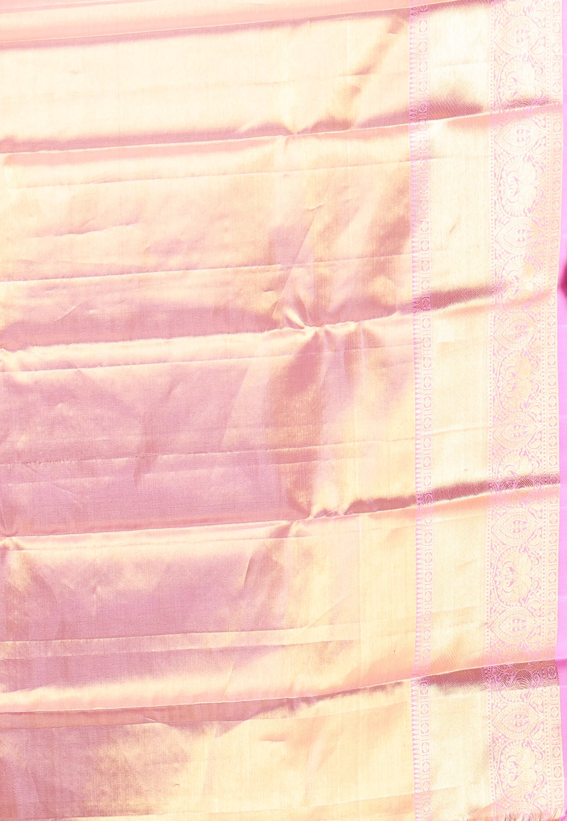 Baby Pink Pure Tissue Kanjivaram Silk Saree With Blouse Piece - Adi Akshoy & Co.