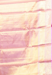 Baby Pink Pure Tissue Kanjivaram Silk Saree With Blouse Piece - Adi Akshoy & Co.