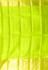 Parrot Green Pure Kanjivaram Silk Saree With Blouse Piece - Adi Akshoy & Co.