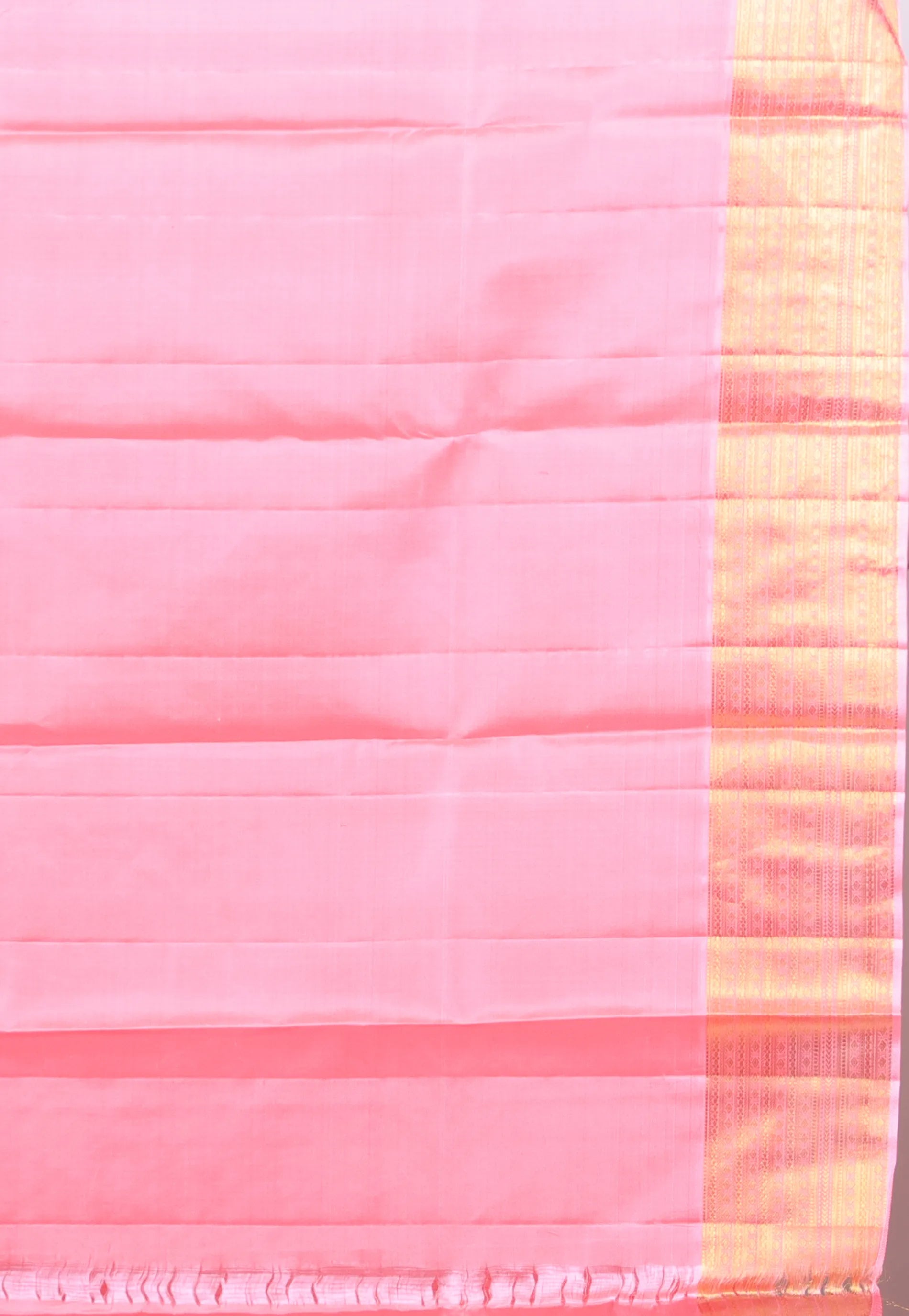 Baby Pink Pure Kanjivaram Silk Saree With Blouse Piece - Adi Akshoy & Co.