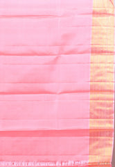 Baby Pink Pure Kanjivaram Silk Saree With Blouse Piece - Adi Akshoy & Co.