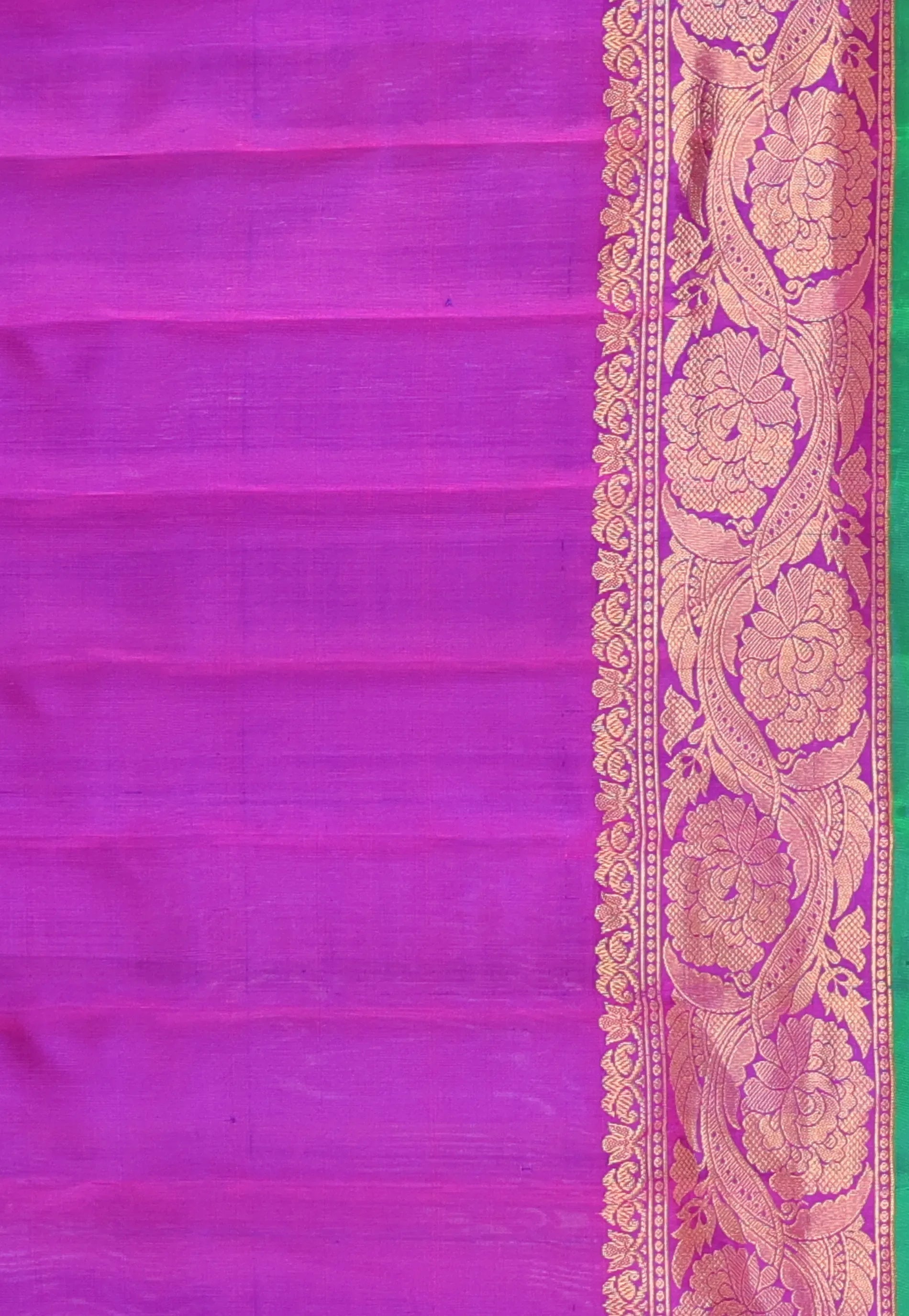 Blue with Magenta Border Pure Gadwal Silk Saree With Blouse Piece - Adi Akshoy & Co.