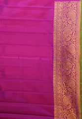 Red with Purple Border Pure Gadwal Silk Saree With Blouse Piece - Adi Akshoy & Co.