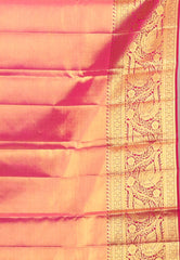 Rani Pink Brocade Pure Tissue Kanjivaram Silk Saree With Blouse Piece - Adi Akshoy & Co.