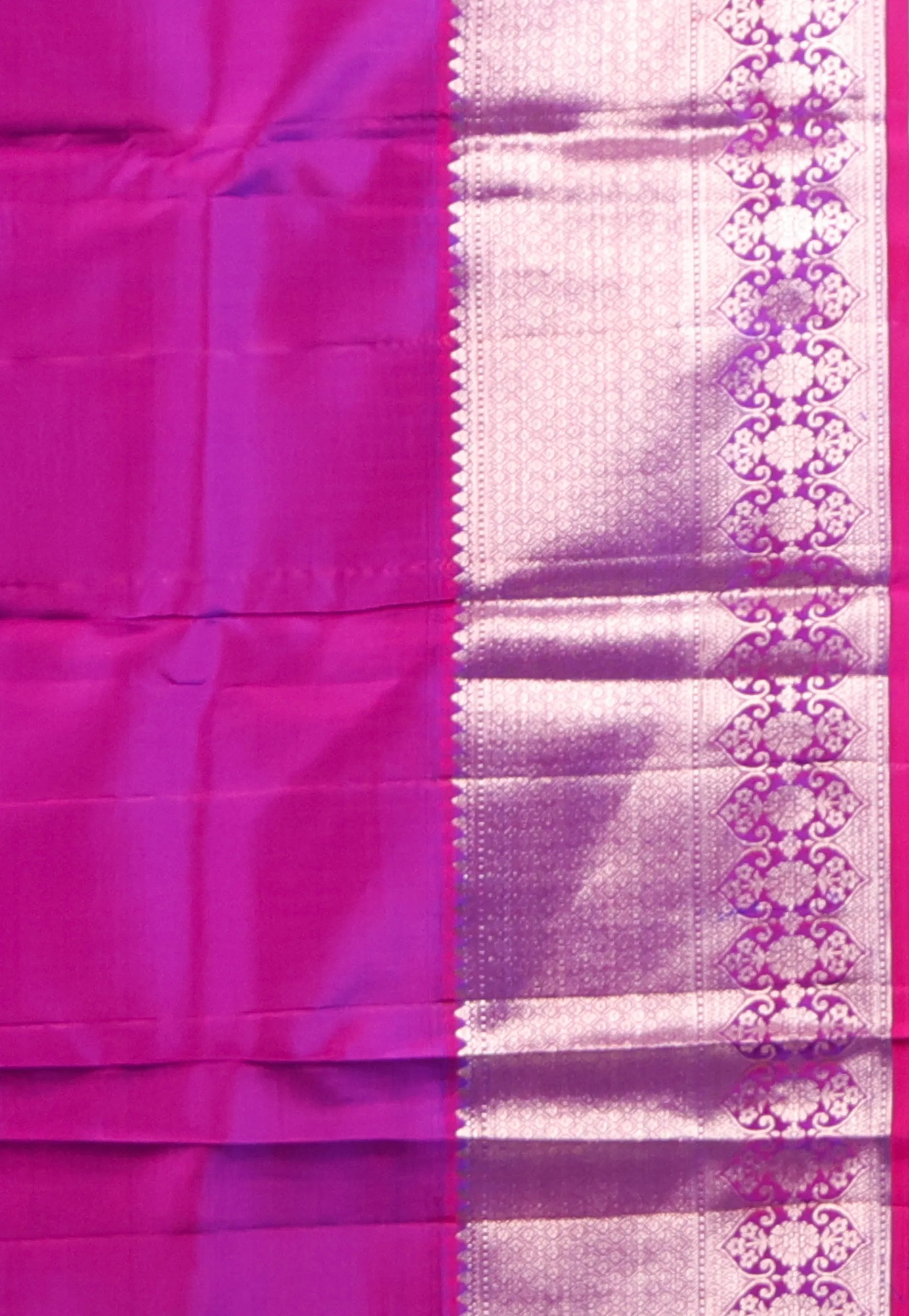 Rama Green with Purple Border Pure Kanjivaram Silk Saree With Blouse Piece - Adi Akshoy & Co.
