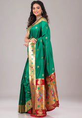 Bottle Katan Silk Saree With Blouse Piece - Adi Akshoy & Co.