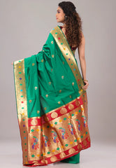 Bottle Katan Silk Saree With Blouse Piece - Adi Akshoy & Co.