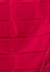 Beige with Red Anchal Pure Kanjivaram Silk Saree With Blouse Piece - Adi Akshoy & Co.