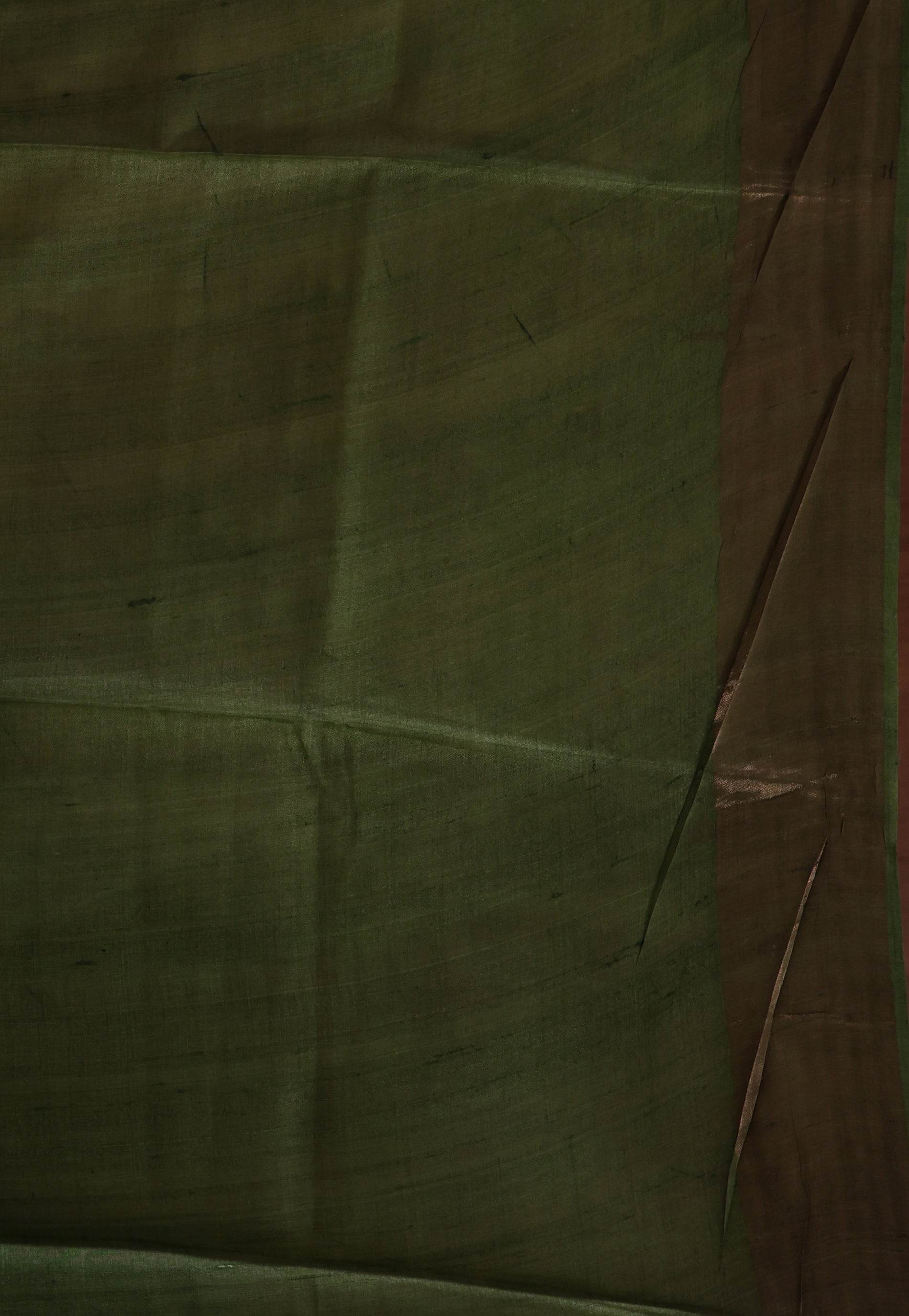 Off White Tussar Silk Printed Saree with Blouse Piece - Adi Akshoy & Co.