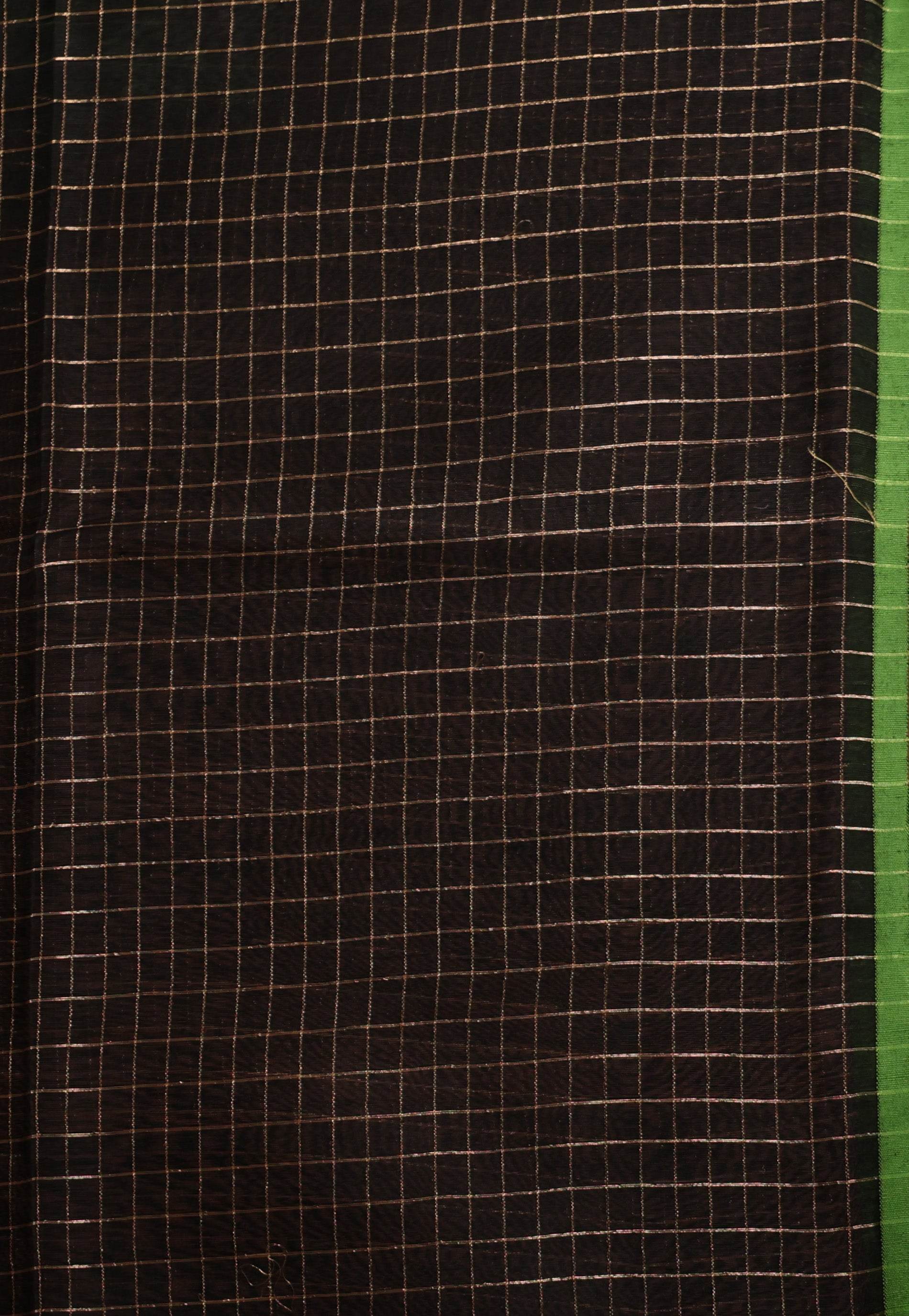 Black Handloom Saree With Blouse Piece - Adi Akshoy & Co.