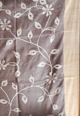 Off White Tussar Pure Silk Printed Saree with Blouse Piece - Adi Akshoy & Co.