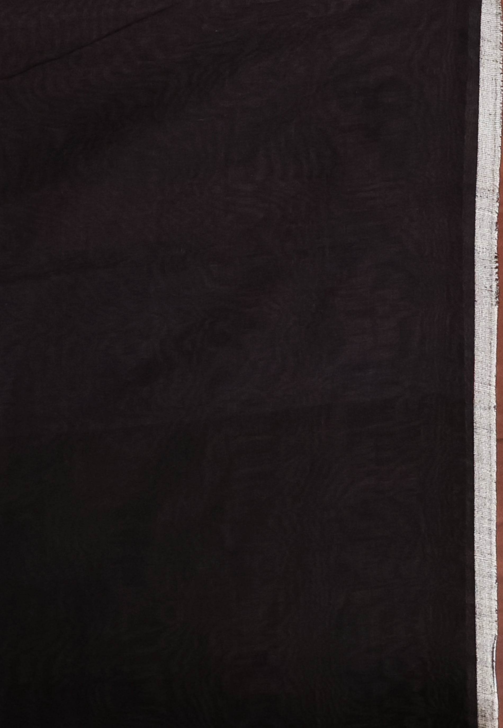 Black Handloom Saree With Blouse Piece - Adi Akshoy & Co.