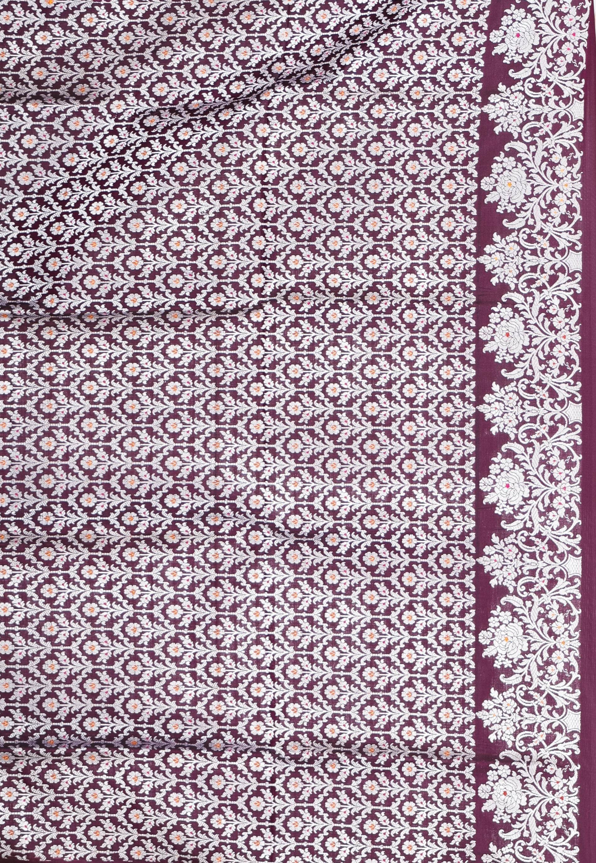 Magenta Minakari Kadwa Pure Silk Banarasi Saree with Blouse Piece - Adi Akshoy & Co.