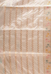 Beige Minakari Kadwa Pure Silk Banarasi Saree with Blouse Piece - Adi Akshoy & Co.