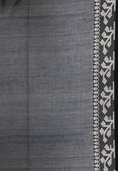 Black Handloom Saree With Blouse Piece - Adi Akshoy & Co.