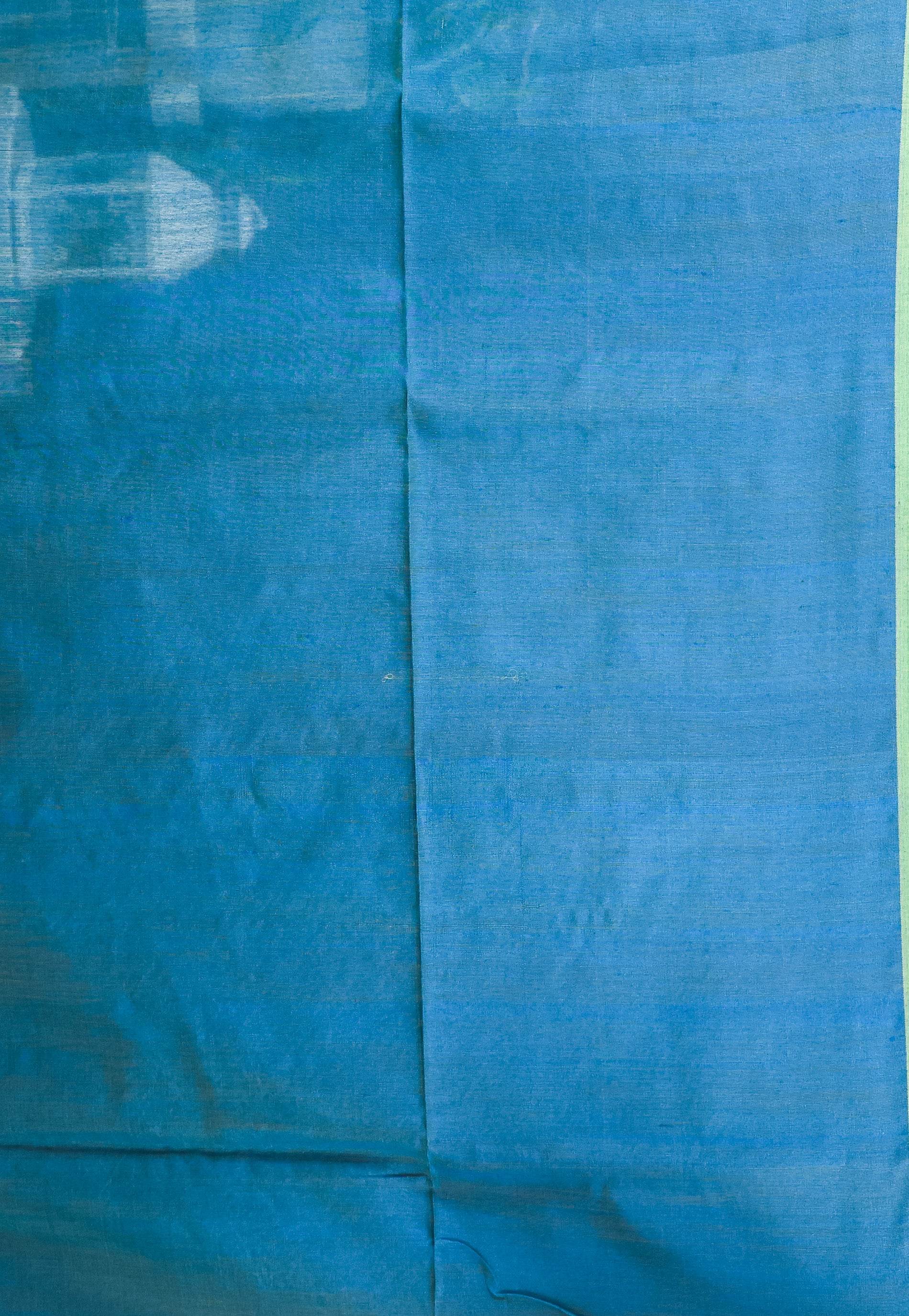 Sea Green Kora Saree With Blouse Piece - Adi Akshoy & Co.