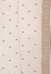 Ivory Mashru Silk Saree with Blouse Piece - Adi Akshoy & Co.