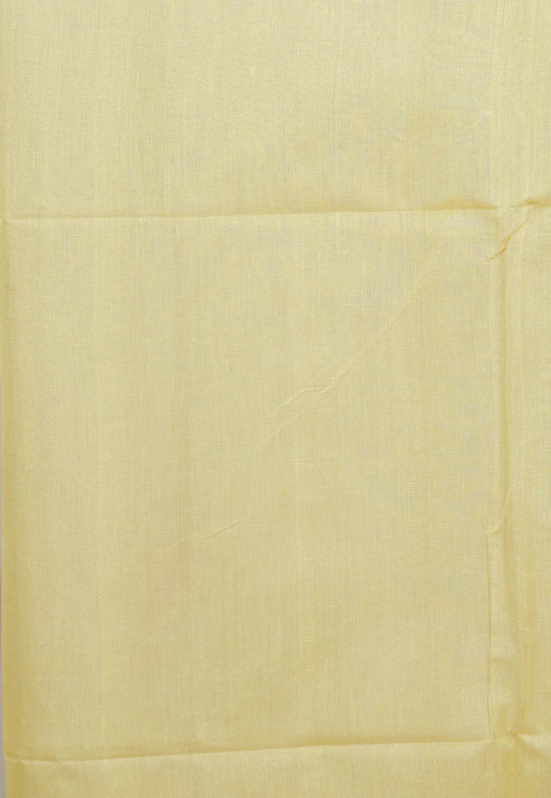 Yellow Kora Saree With Blouse Piece - Adi Akshoy & Co.