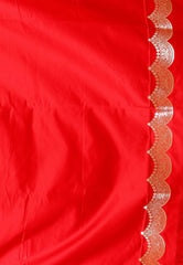 Red Wedding Banarasi Silk Saree with Blouse Piece - Adi Akshoy & Co.