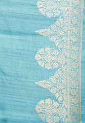 Pink Tussar Pure Silk Saree with Blouse Piece - Adi Akshoy & Co.