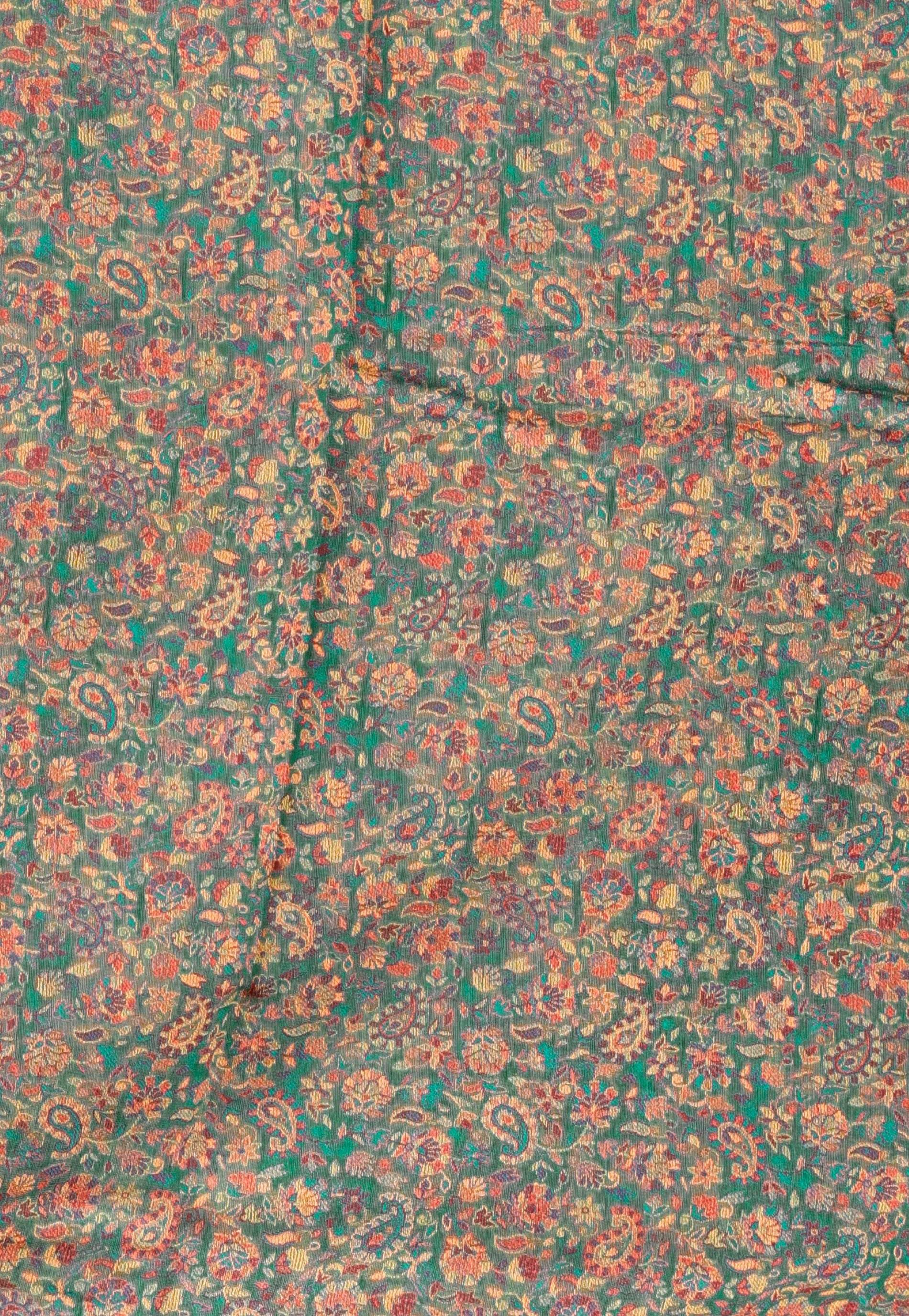 Green Kani Silk Saree With Blouse Piece - Adi Akshoy & Co.