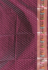 Maroon with Zari work Baluchari Silk Saree with Blouse Piece - Adi Akshoy & Co.
